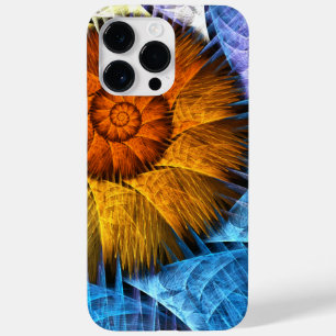 Blumenorange Gelb Blau Abstrakte Kunst Case-Mate iPhone 14 Pro Max Hülle