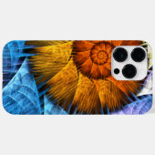 Blumenorange Gelb Blau Abstrakte Kunst Case-Mate iPhone Hülle (Rückseite (Horizontal))
