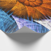 Blumenorange Gelb Blau Abstrakte Kunst Geschenkpapier (Ecke)