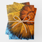 Blumenorange Gelb Blau Abstrakte Kunst Geschenkpapier Set (Beispiel)