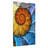 Blumenorange Gelb Blau Abstrakte Kunst Klemmbrett (Rechts)