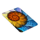 Blumenorange Gelb Blau Abstrakte Kunst Magnet (Rechte Seite)