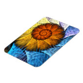 Blumenorange Gelb Blau Abstrakte Kunst Magnet (Linke Seite)