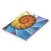 Blumenorange Gelb Blau Abstrakte Kunst Notizblock (Rotiert)