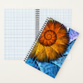 Blumenorange Gelb Blau Abstrakte Kunst Notizblock (Innen)