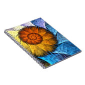 Blumenorange Gelb Blau Abstrakte Kunst Notizblock (Rechte Seite)