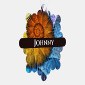 Blumenorange Gelb Blau Abstrakte Kunst Ornament Karte (Rechts)