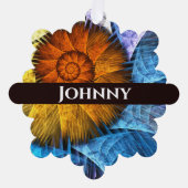 Blumenorange Gelb Blau Abstrakte Kunst Ornament Karte (Vorderseite)