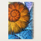 Blumenorange Gelb Blau Abstrakte Kunst Planer (Rückseite)