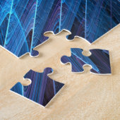 Blumenorange Gelb Blau Abstrakte Kunst Puzzle (Seite)