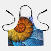 Blumenorange Gelb Blau Abstrakte Kunst Schürze (Vorderseite)