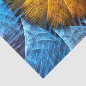 Blumenorange Gelb Blau Abstrakte Kunst Seidenpapier (Ausschnitt)