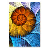 Blumenorange Gelb Blau Abstrakte Kunst Tischnummer (Rückseite)