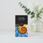 Blumenorange Gelb Blau Abstrakte Kunst Visitenkarte (Stehend Vorderseite)