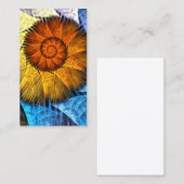 Blumenorange Gelb Blau Abstrakte Kunst Visitenkarte (Vorne/Hinten)