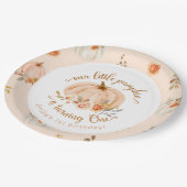 Blumenorange Herbst Kürbisgeburt Pappteller (Schrägansicht)