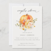 Blumenorange Herbstpumpenkuppel Dusche einladen Dankeskarte (Vorderseite)