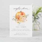 Blumenorange Herbstpumpenkuppel Dusche einladen Dankeskarte (Stehend Vorderseite)