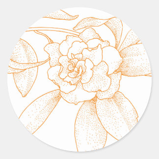 Blumenorange Hochzeitseinladung Umschlag Aufkleber