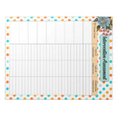 Blumenorange in blau - Interventionsbewertung Notizblock (Vorderseite)