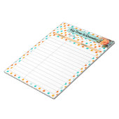 Blumenorange in blau _ Schlüsselbegriffe zur Erinn Notizblock (angewinkelt)