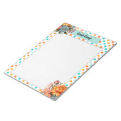 Blumenorange in Blue Polka Dots _ Brain Dump Notizblock (angewinkelt)
