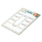 Blumenorange in Blue Polka Dots _ Konzeptkarte Notizblock (angewinkelt)