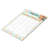 Blumenorange in Blue Polka Dots _ Wochenübersicht Notizblock (angewinkelt)