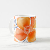 Blumenorange Kaffeetasse (Vorderseite Links)