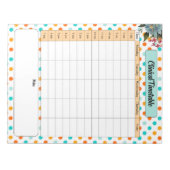 Blumenorange n Blue_ Klinischer Zeitplan Notizblock (Vorderseite)