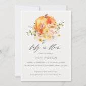 Blumenorange Pumpkin Baby in Blütendusche einladen Dankeskarte (Vorderseite)