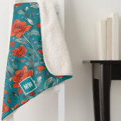 Blumenorange, rotes Orange, Pappchen aquamarine Ei Sherpadecke