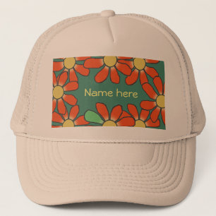 Blumenorange Truckerkappe