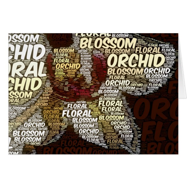 Blumenorchid Blossom Word Cloud in Vorlage (Vorderseite (Horizontal))