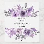 Blumenorchid Brautparty Paare Hochzeit Weinetikett (Einzelnes Label)