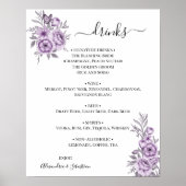 Blumenorchid Wedding Drinks Menü Signierung Poster (Vorne)