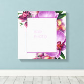 Blumenorchideen fügen fotogearbeitete Leinwand hin (Insitu (Holzboden))