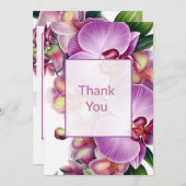 Blumenorchideen Hochzeit Dankeschön Karte (Vorne/Hinten)