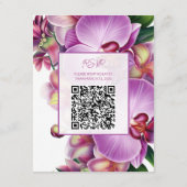 Blumenorchideen Hochzeitskarte mit QR-Code Begleitkarte (Rückseite)