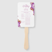 Blumenorchideen Hochzeitsprogramm Set der Fans Fächer (Vorderseite)