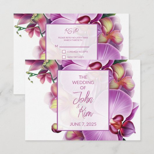 Blumenorchippe RSVP Karte (Vorne/Hinten)
