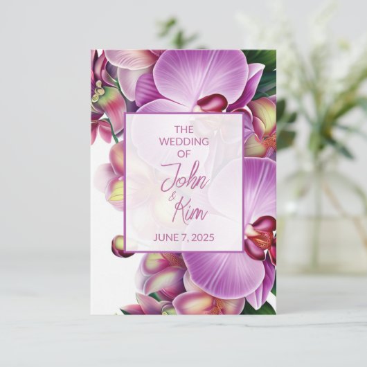 Blumenorchippe RSVP Karte (Stehend Vorderseite)