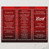 Blumenordner für das Hochzeitsprogramm rot (Vorderseite)