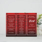 Blumenordner für das Hochzeitsprogramm rot (Stehend Vorderseite)