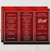 Blumenordner für das Hochzeitsprogramm rot (Vorne/Hinten)