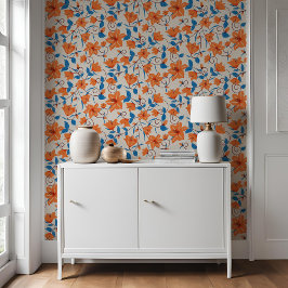 Blumenorgel Blaue Lilie Botanisches Muster Tapete