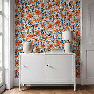 Blumenorgel Blaue Lilie Botanisches Muster Tapete
