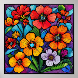 Blumenornament Poster