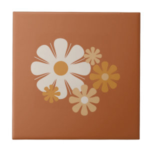Blumenort Retro-Minimalistisches Blumenmuster Fliese