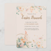 Blumenosterbrunch-Party Einladung (Vorne/Hinten)